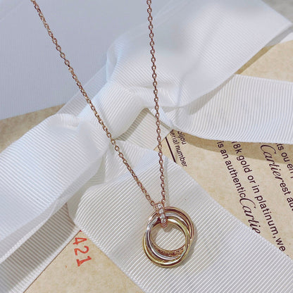 DIANA TRINITY NECKLACE GOLD  DIAMONDS