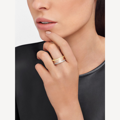 DIANA ZERO 1 THREE-BAND ROSE WHITE AND YELLOW RING