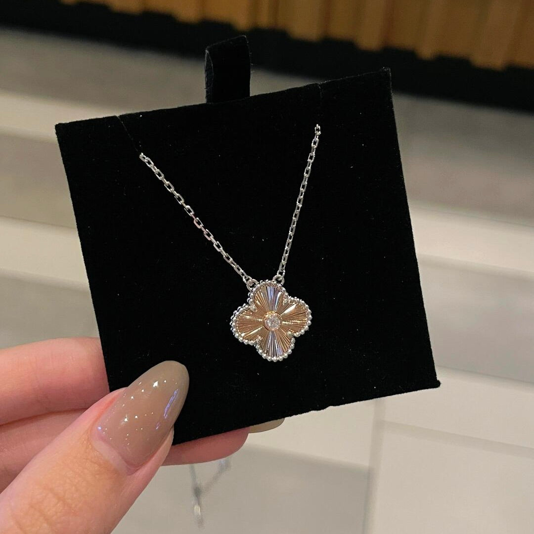 DIANA  2024 SPECIAL EDITION CLOVER 15MM DIAMOND LASER NECKLACE CHRISTMAS