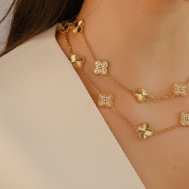 [🌟En vedette] COLLIER CLOVER 20 MOTIFS LASER DIAMANT