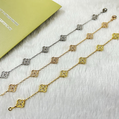 CLOVER 6 MOTIF DIAMOND BRACELET
