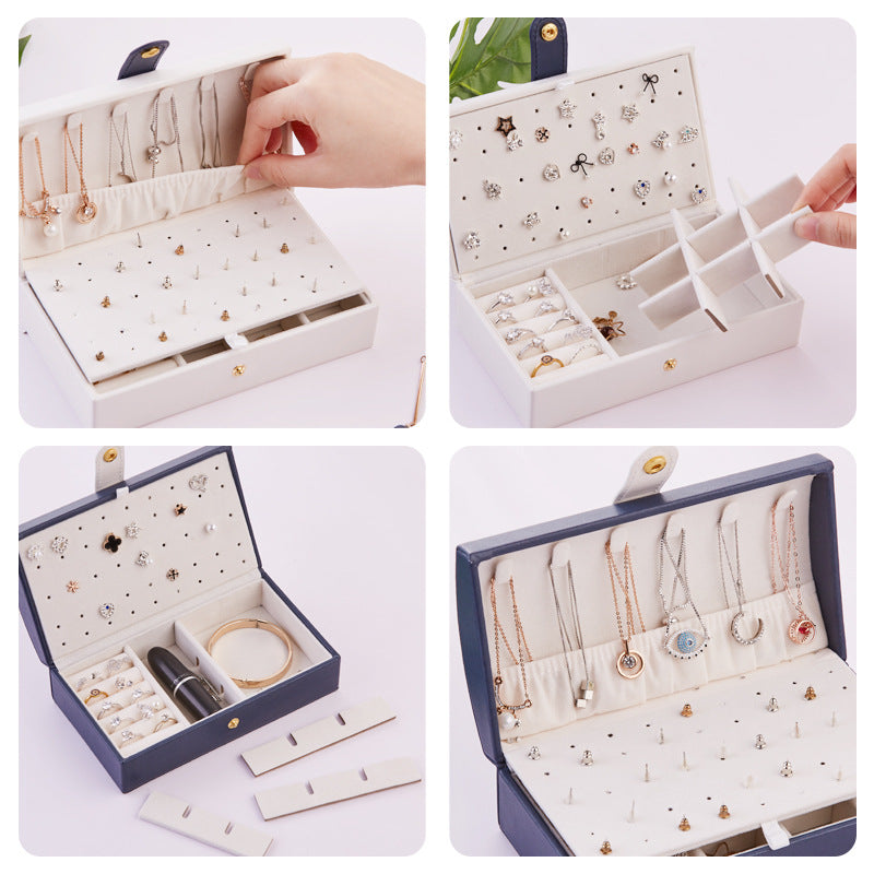 Superbe coffret à bijoux portable en cuir synthétique