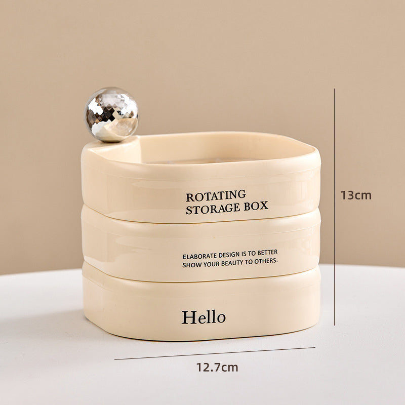 BOÎTE DE RANGEMENT DE BIJOUX ROTATIVE MULTICOUCHE