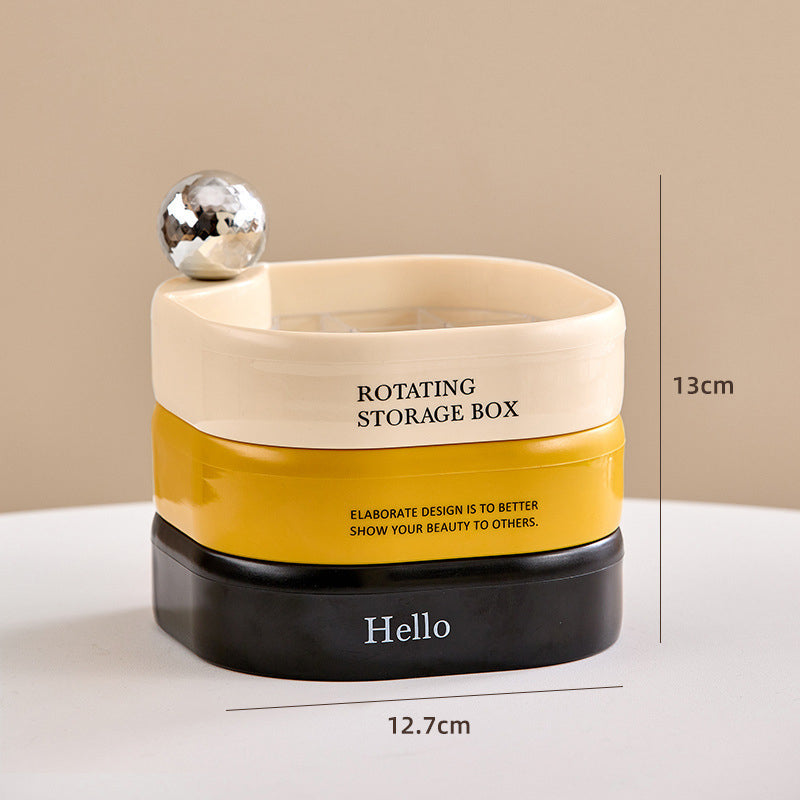 BOÎTE DE RANGEMENT DE BIJOUX ROTATIVE MULTICOUCHE