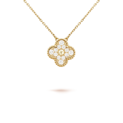 DIANA CLOVER 15MM DIAMOND SINGLE FLOWER NECKLACE