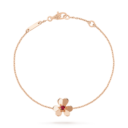 FRIVOLE GOLD FLOWER PINK MALACHITE BRACELET