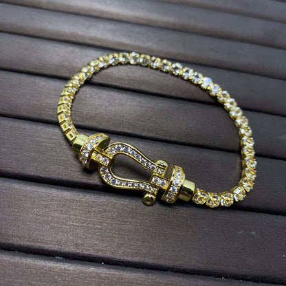 DIANA FORCE  HORSESHOE  DIAMOND TENNIS BRACELET