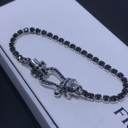 DIANA FORCE  LARGE HORSESHOE FULL DIAMOND TENNIS BRACELET