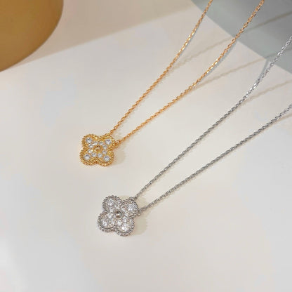 DIANA CLOVER 15MM DIAMOND SINGLE FLOWER NECKLACE