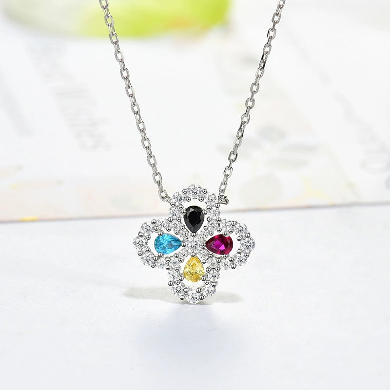 DIANA LOOP NECKLACE FULL MOTIF DIAMOND 16MM MULTIPLE COLORS
