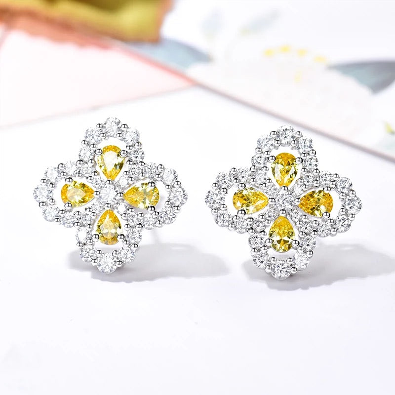 DIANA LOOP EARRINGS FULL MOTIF DIAMOND 16MM SILVE
