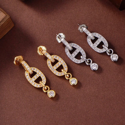 BOUCLES D'OREILLES DIANA HM CHAINE DIAMANT