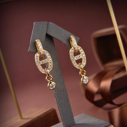 BOUCLES D'OREILLES DIANA HM CHAINE DIAMANT