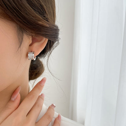 DIANA ZERO 1 DIAMOND PAVED EARRINGS