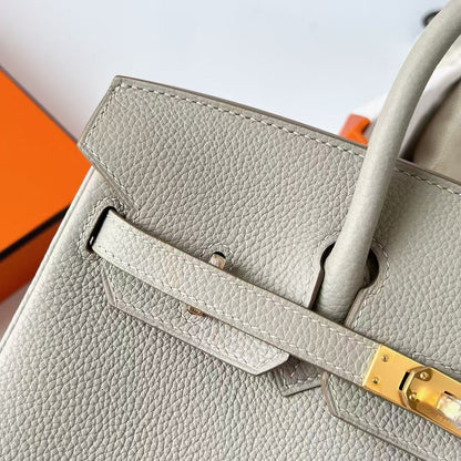 HM Birkin Bag Pearl Grey Togo Leather Gold Hardware