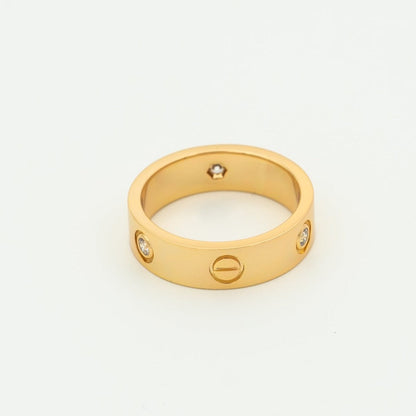 DIANA LOVE RING 5.5MM 3 DIAMONDS PINK GOLD