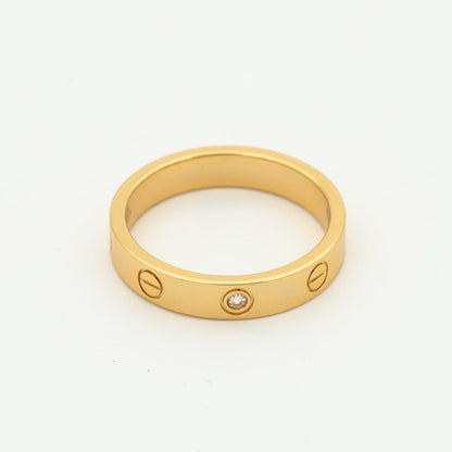 DIANA LOVE RING 4MM 1 DIAMOND PINK GOLD