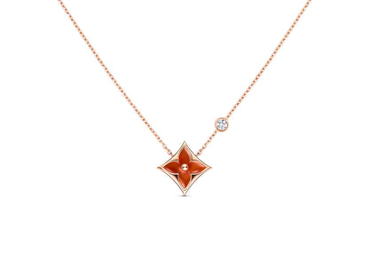 DIANA STAR NECKLACE PINK GOLD 1 DIAMOND