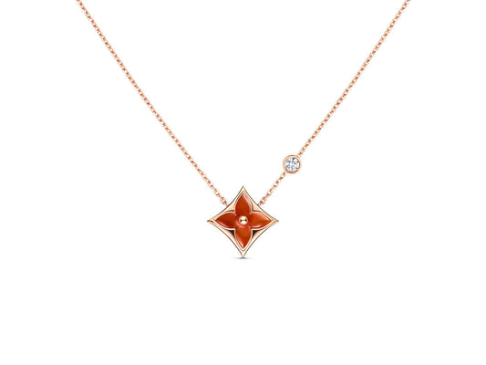 DIANA STAR NECKLACE PINK GOLD 1 DIAMOND