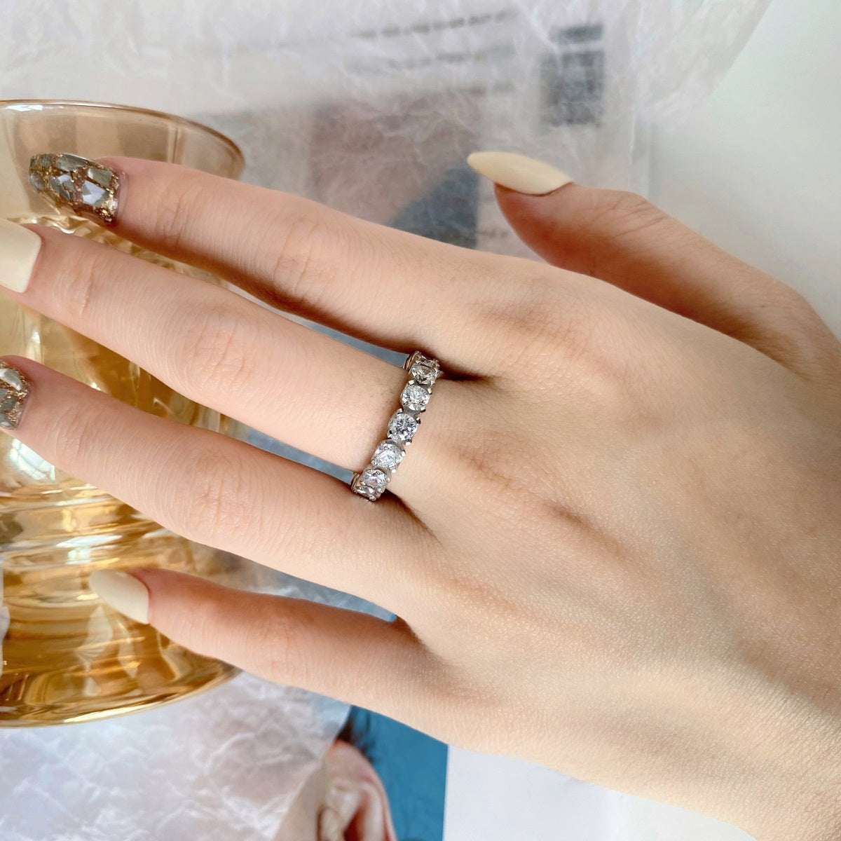 [HOT] Bague de tennis ronde Eternity