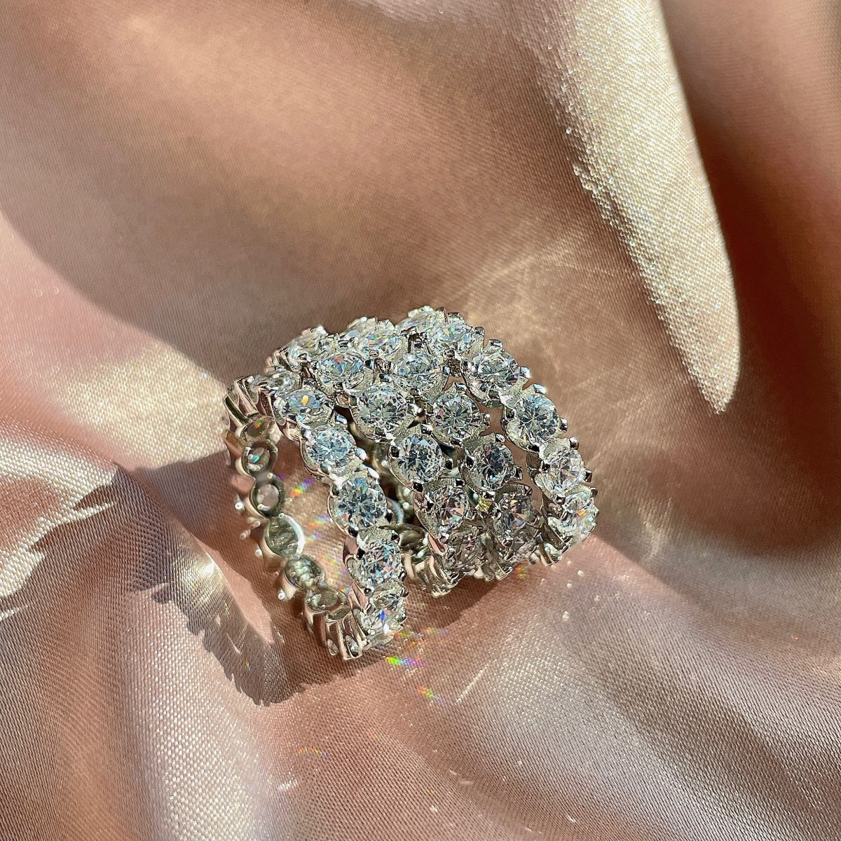 [HOT] Bague de tennis ronde Eternity
