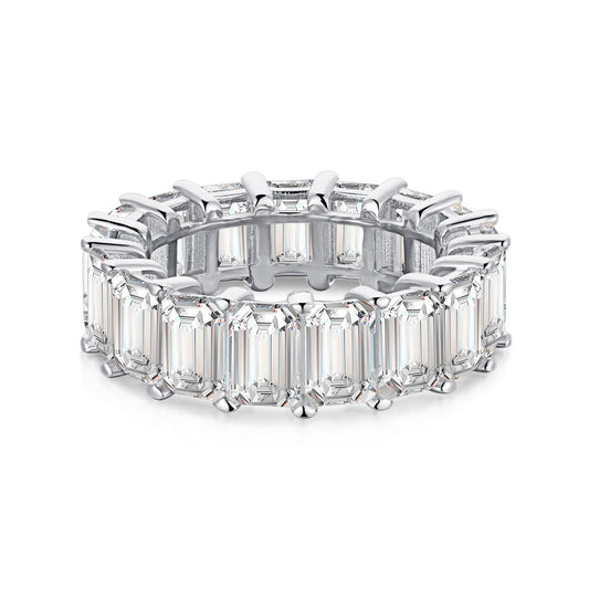 [HOT] Bague tennis élégante taille émeraude de 0,75 carat