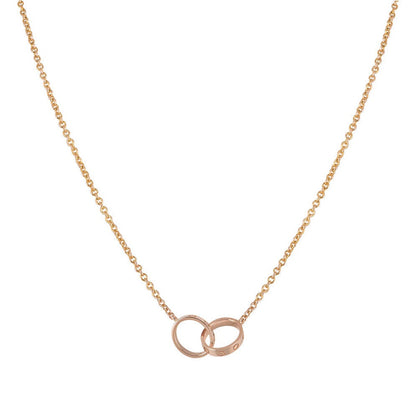 DIANA LOVE NECKLACE DOUBLE RING PINK GOLD