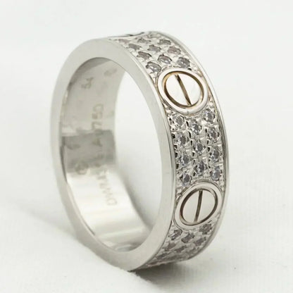 DIANA LOVE RING 6MM DIAMONDS PAVED