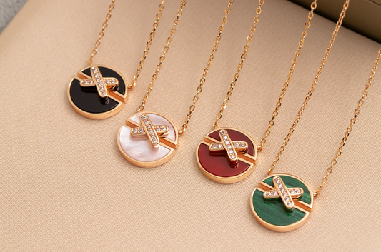 DIANA JEUX DE PINK GOLD DIAMOND NECKLACE