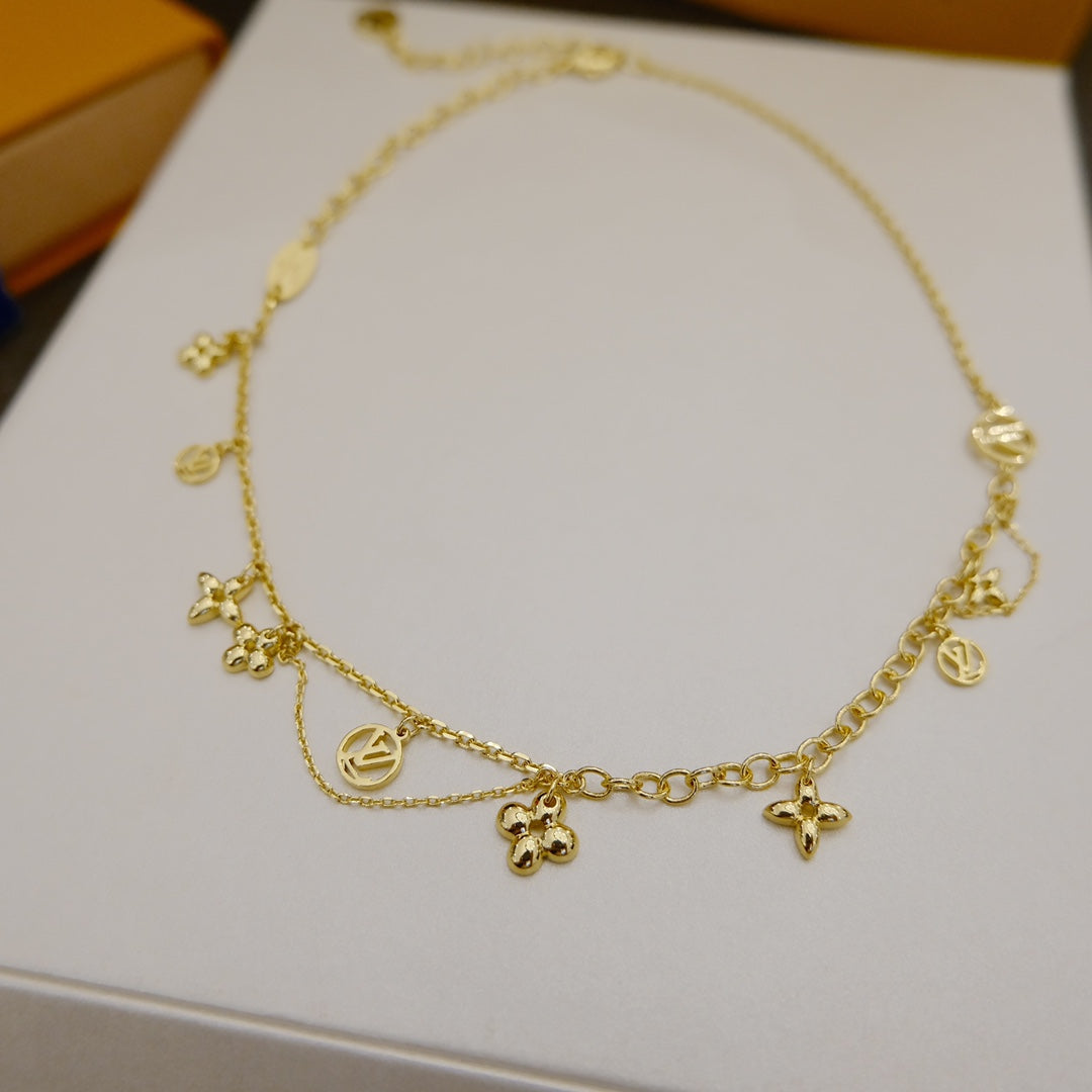 DIANA BLOOMING SUPPLE NECKLACE BRASS