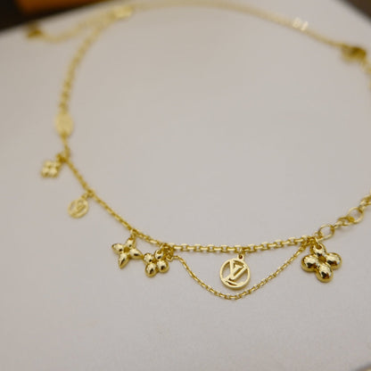 DIANA BLOOMING SUPPLE NECKLACE BRASS