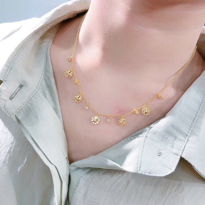 ROSE DES VENTS NECKLACE YELLOW GOLD, DIAMONDS AND MOTHER-OF-PEARL