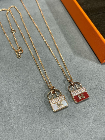 DIANA H CIRCE MOISSANITE PENDANT NECKLACE GOLD