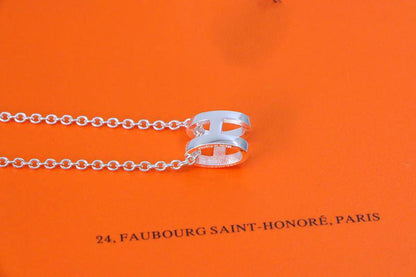 DIANA HM NECKLACE H LETTER OVAL SERIES