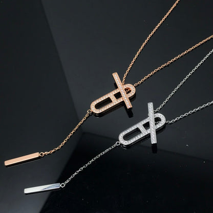 DIANA HM NECKLACE PLATINUM ROSE GOLD DIAMOND