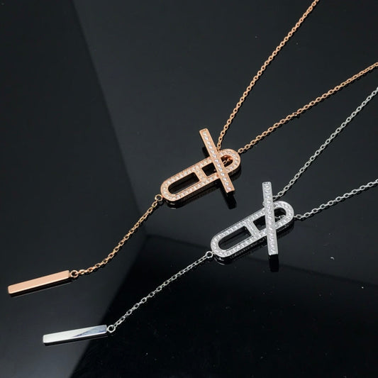 DIANA HM NECKLACE PLATINUM ROSE GOLD DIAMOND