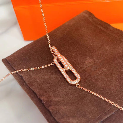 DIANA HM NECKLACE PLATINUM ROSE GOLD DIAMOND