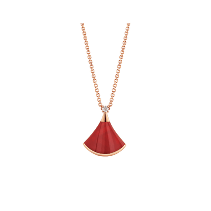 DIANA DREAM NECKLACE CARNELIAN 1 DIAMOND