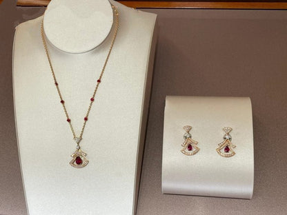 DIANA DREAM NECKLACE CARNELIAN DIAMOND PINK GOLD