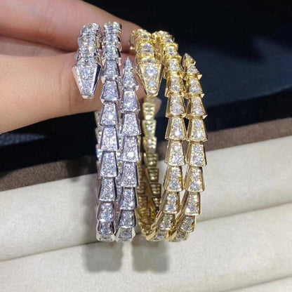 DIANA SERPENTI BRACELET GOLD DIAMOND DOUBLE ROW