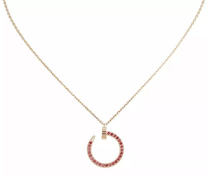 DIANA JUSTE NECKLACE PINK GOLD RED DIAMONDS