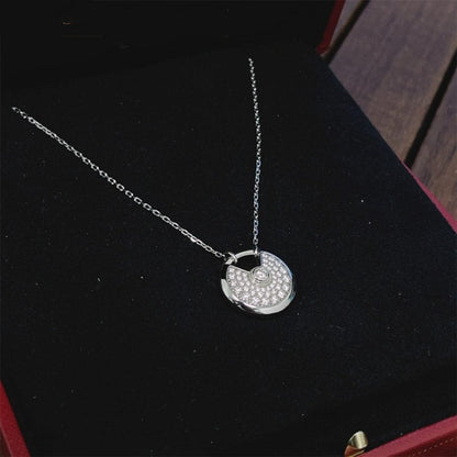 DIANA AMULETTE SILVER FULL DIAMOND NECKLACE
