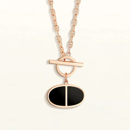 DIANA CHAINE VERSO BLACK CERAMIC NECKLACE