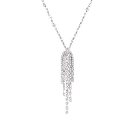 FRANGE NECKLACE SILVER DIAMOND