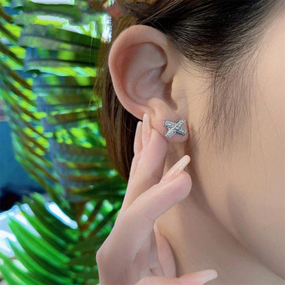 BOUCLES D'OREILLES DIANA JEUX DE ARGENT DIAMANT