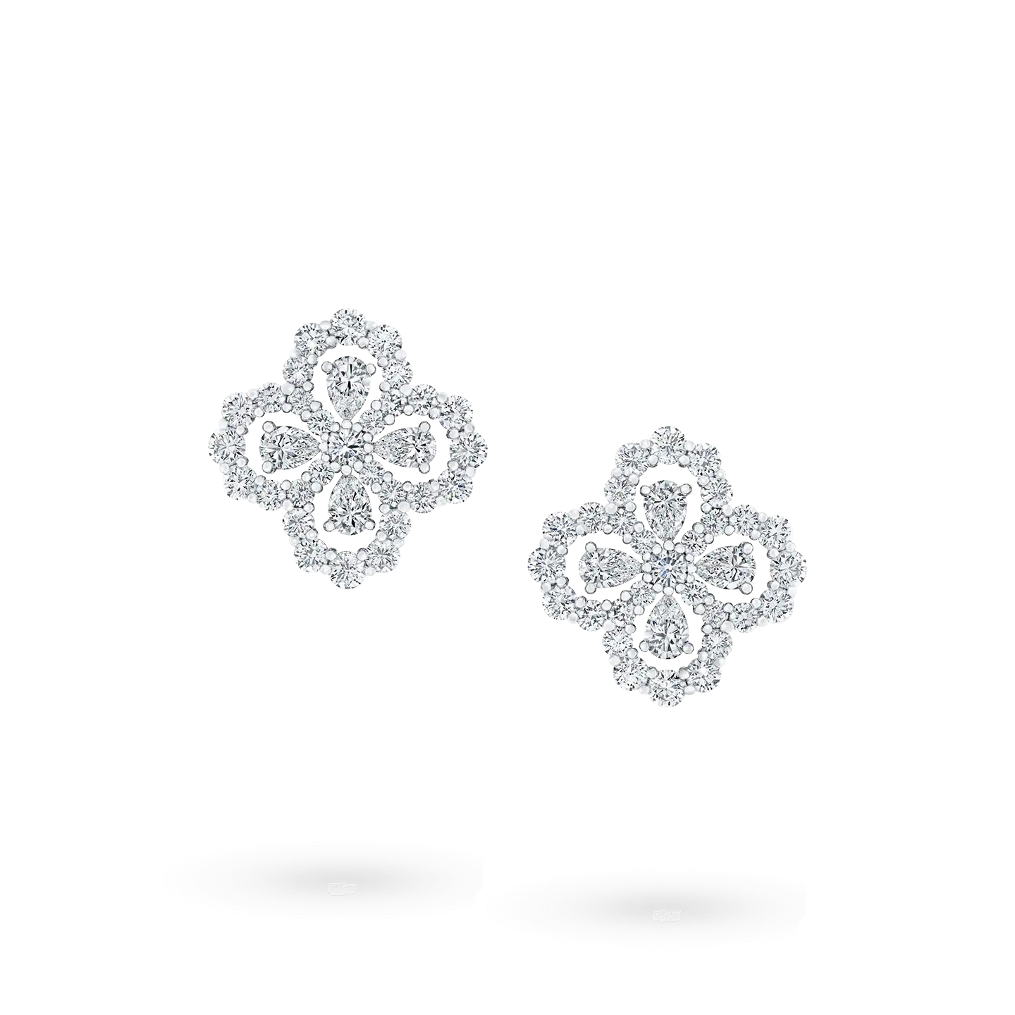 DIANA LOOP EARRINGS FULL MOTIF DIAMOND 16MM SILVE