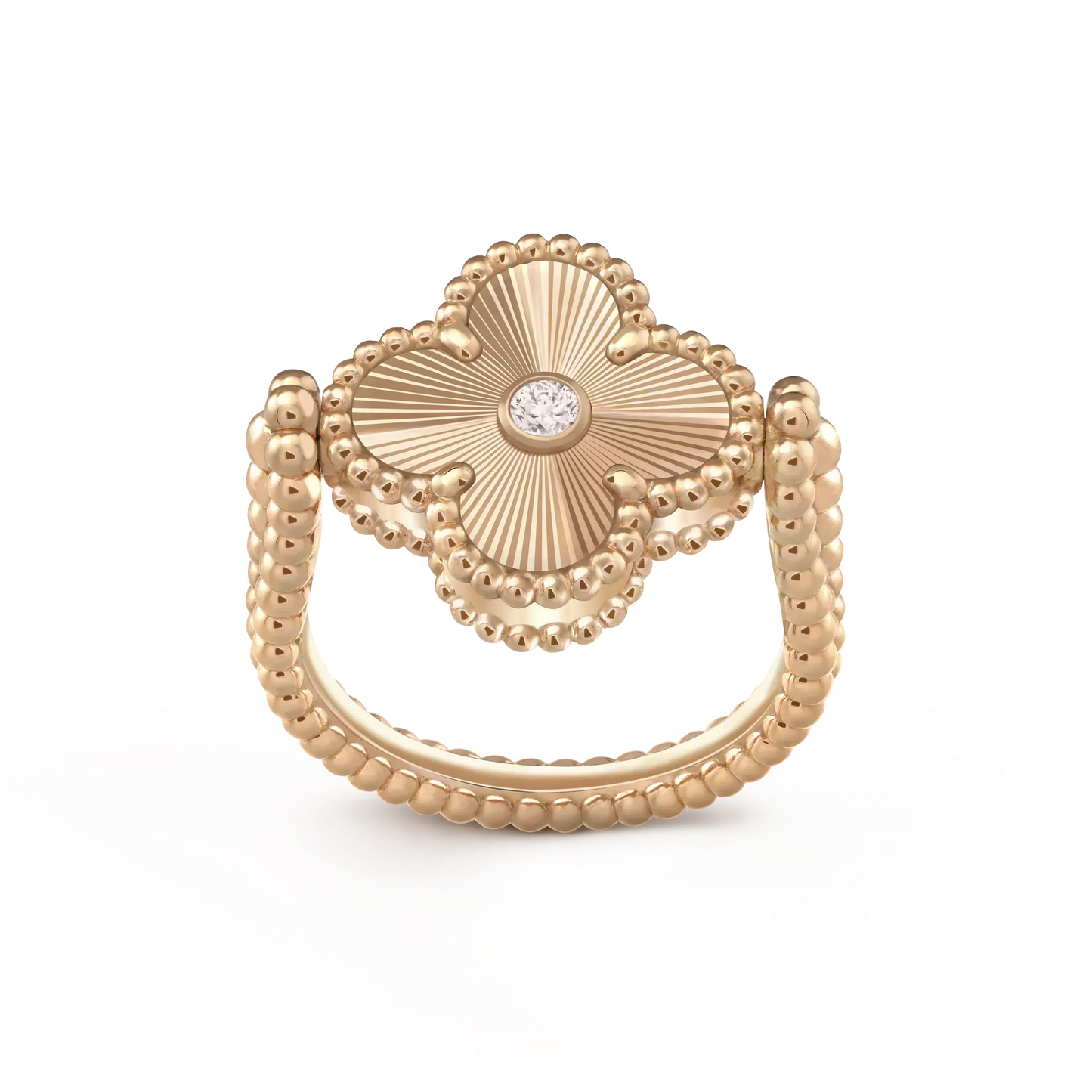 BAGUE EN OR ROSE RIVERSIBLE DIANA CLOVER