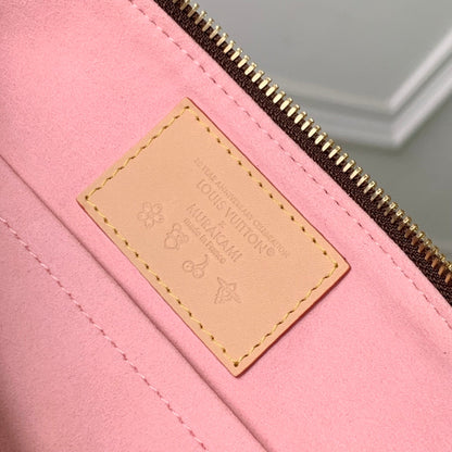 LV x TM Papillon 27cm Sakura Brown Cherry Blossom Monogram Canvas