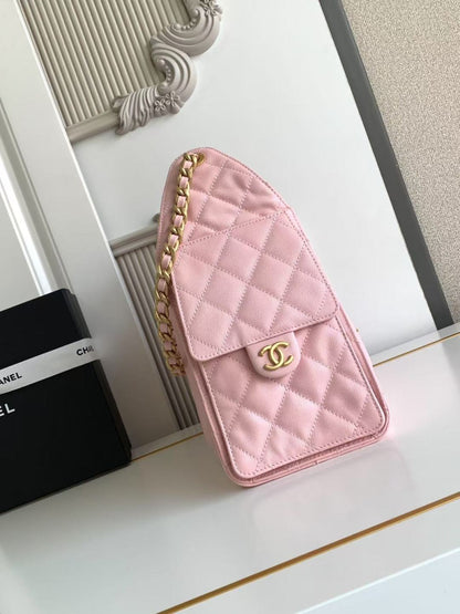 CC 25C Hobo Bag 30cm Pink Grained Calfskin