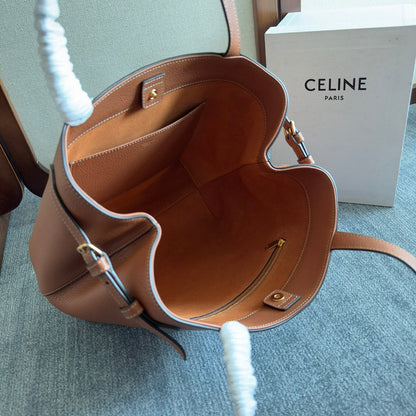 SMALL CABAS ANA?S CUIR TRIOMPHE 28 IN BRONZE ORANGE GRAINED CALFSKIN
